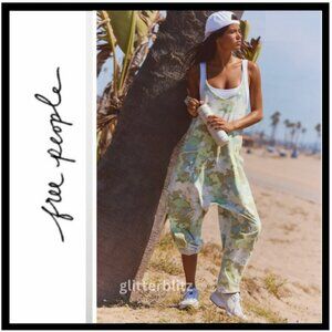 Free People Hot Shot Printed Onesie in Camo Floral Sage Combo 💚